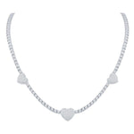10 Karat White Gold 3.15 Carat Diamonds Heart Necklace - Picasso Gold & Diamond Jewelry