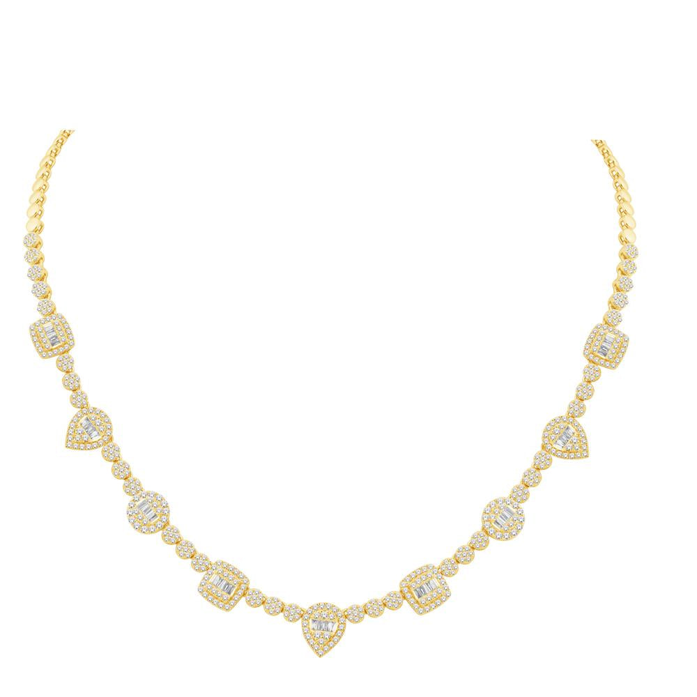 10 Karat Yellow Gold 3.44 Carat Diamonds Fashion Necklace - Picasso Gold & Diamond Jewelry