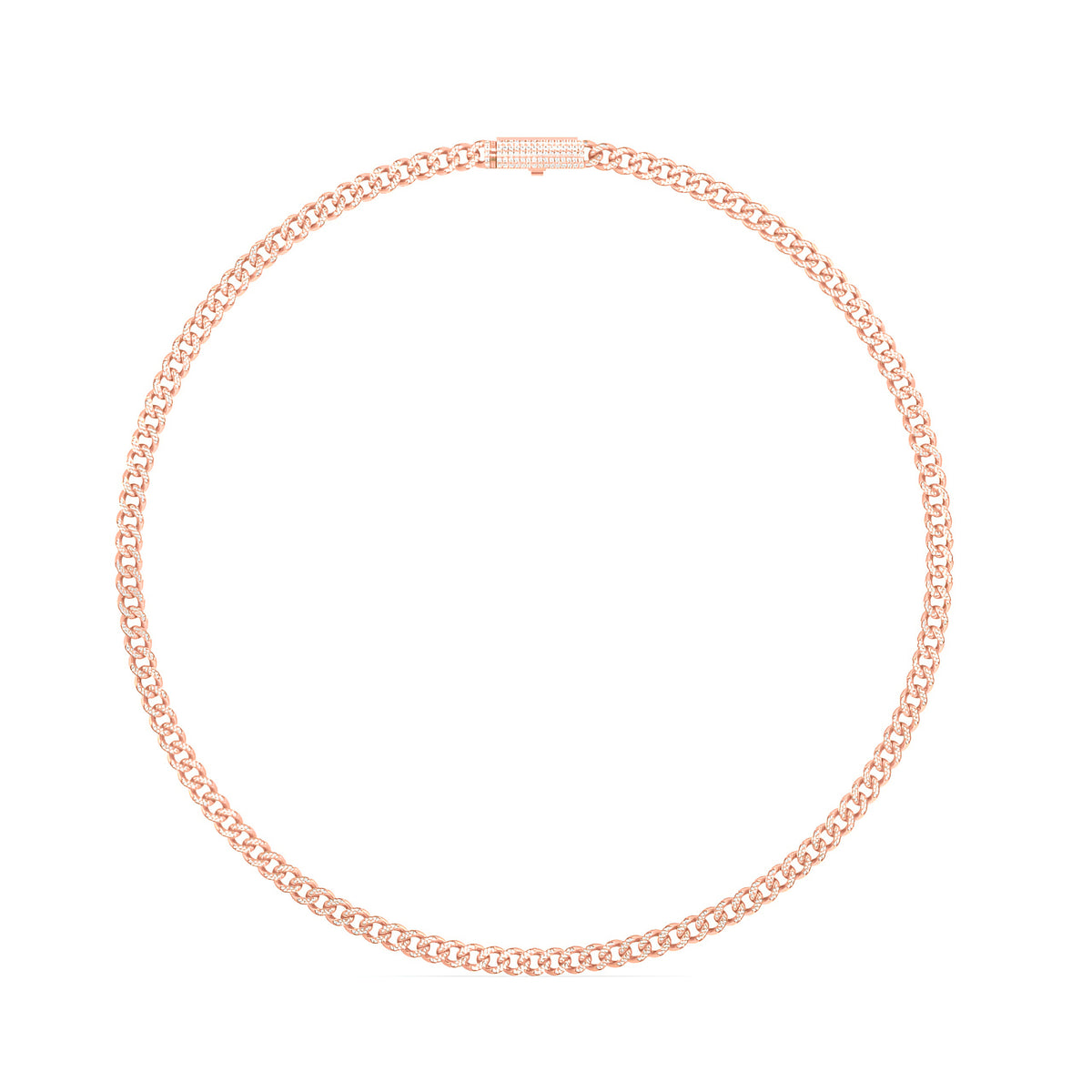 10 Karat Rose Gold 2.97 Carat Diamonds Cuban link Chain (17 Inch) (6 MM) - Picasso Gold & Diamond Jewelry
