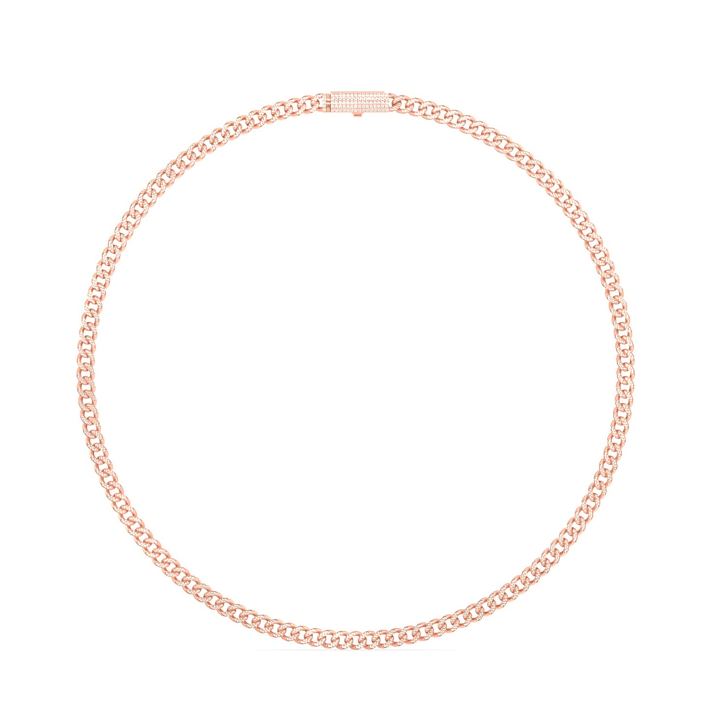 10 Karat Rose Gold 2.97 Carat Diamonds Cuban link Chain (17 Inch) (6 MM) - Picasso Gold & Diamond Jewelry