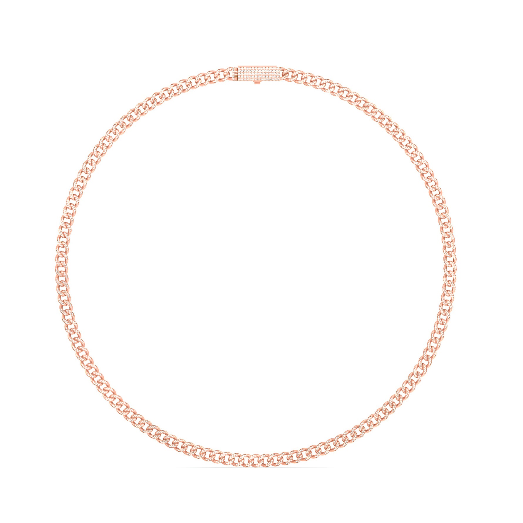 10 Karat Rose Gold 2.97 Carat Diamonds Cuban link Chain (17 Inch) (6 MM) - Picasso Gold & Diamond Jewelry