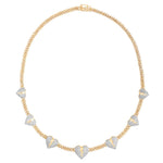 10 Karat Two-Tone (White and Yellow) Gold 4.15 Carat Diamonds Heart Necklace - Picasso Gold & Diamond Jewelry