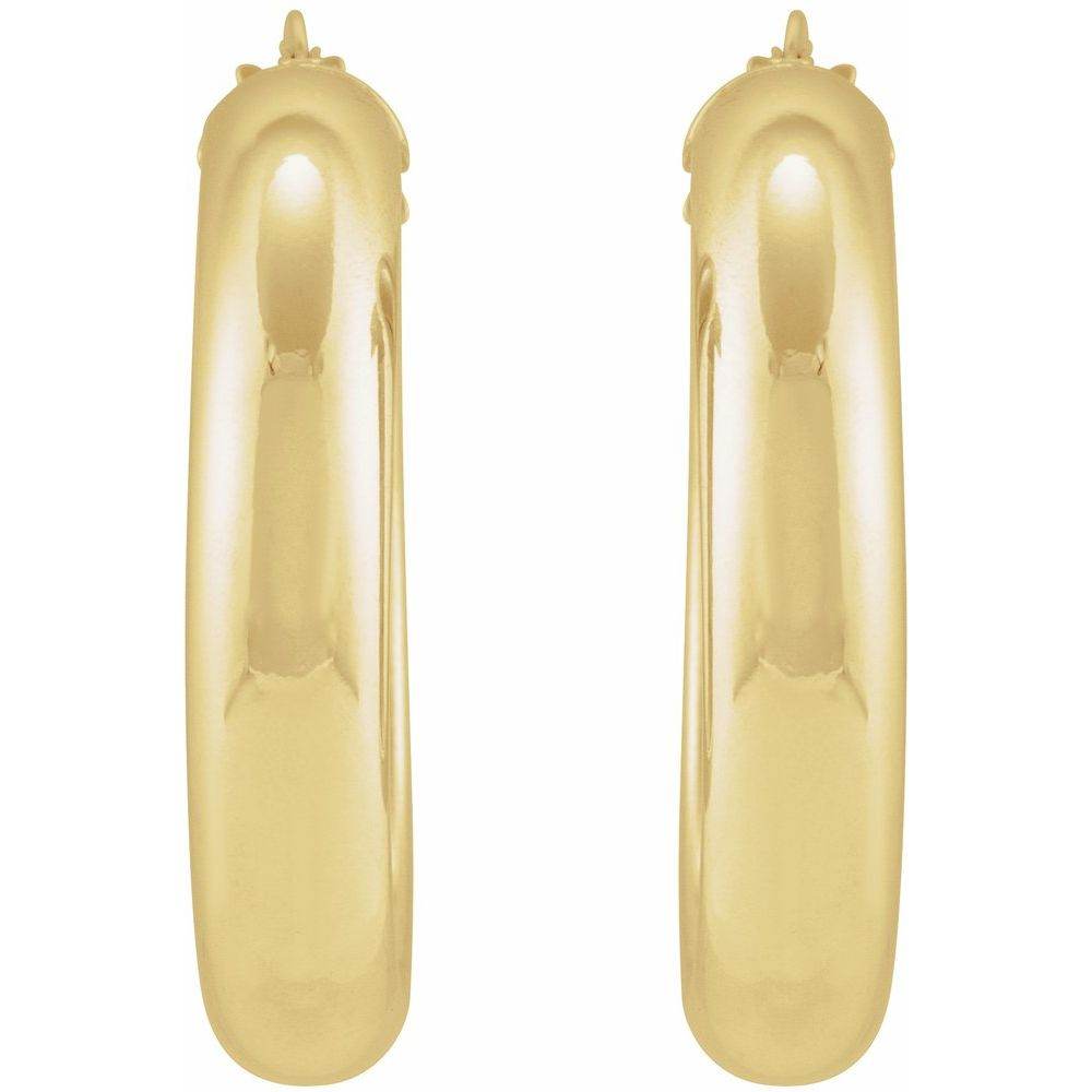 14K Gold 30mm Tube Hoop Earrings - Picasso Gold & Diamond Jewelry