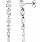 14K White Gold 3 1/4 CTW Lab-Grown Diamond Earrings – Polished Finish - Picasso Gold & Diamond Jewelry