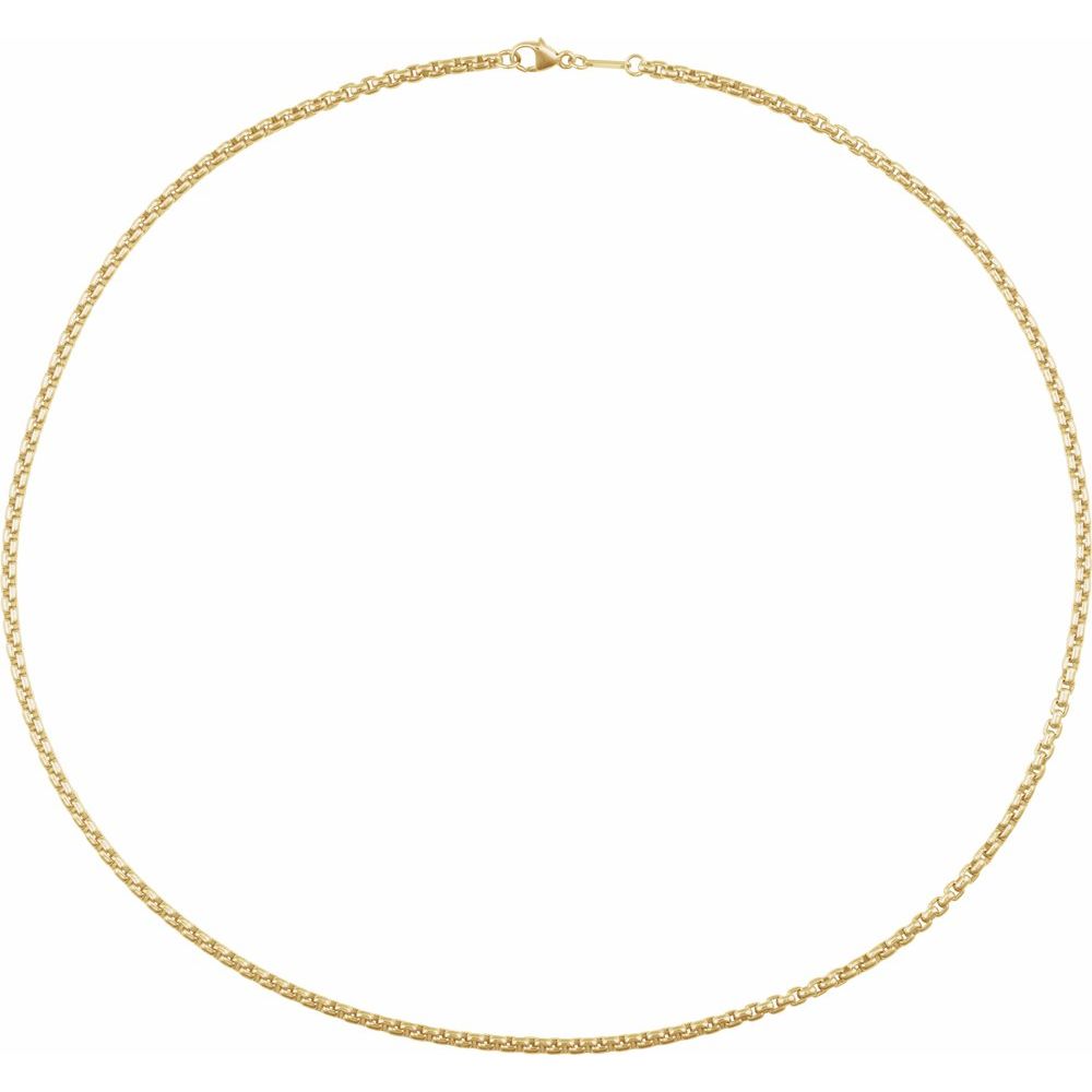 14K Yellow 2.6 mm Rounded Box 20" Chain