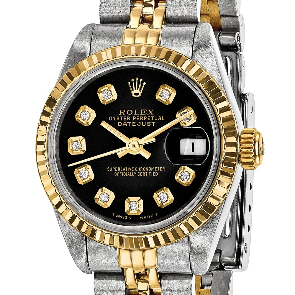 Pre-Owned Rolex Datejust 26mm Black Dial Luxury Watch - View 6