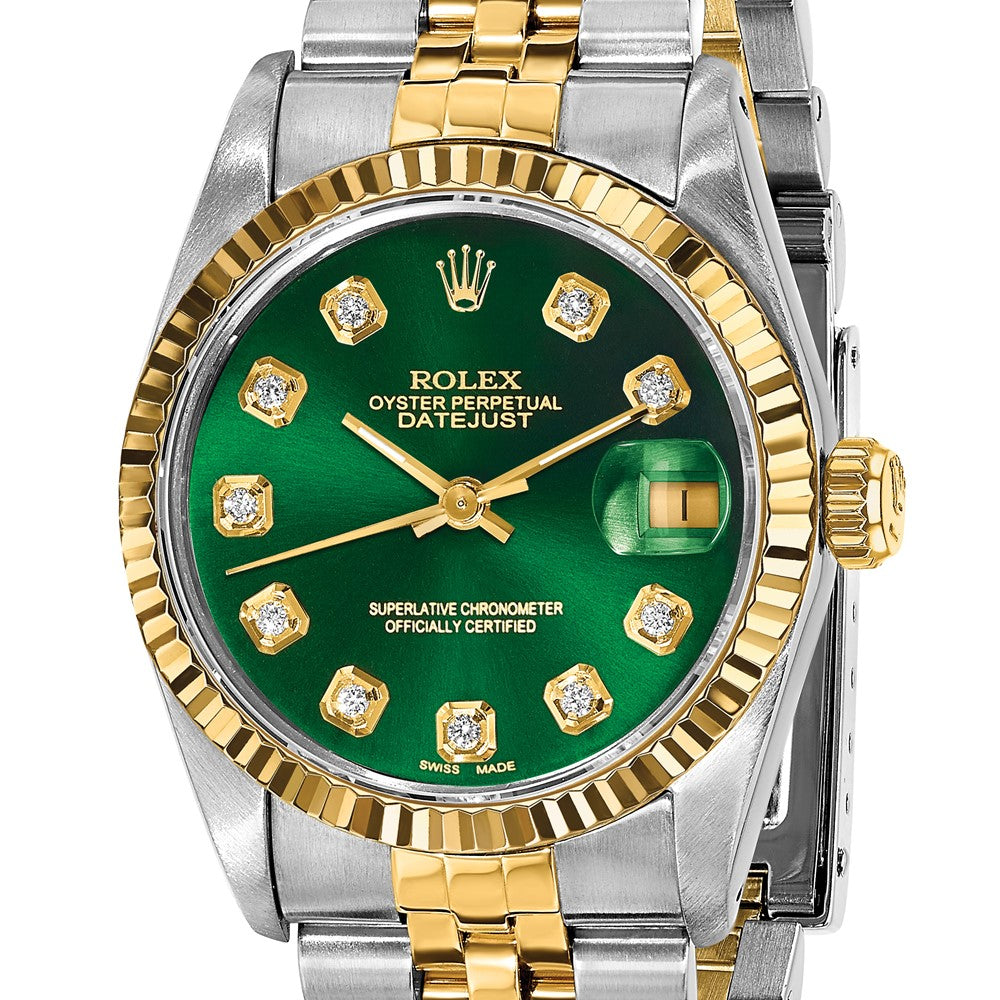 Pre-Owned Rolex Datejust 31mm Green Dial Luxury Watch - View 5