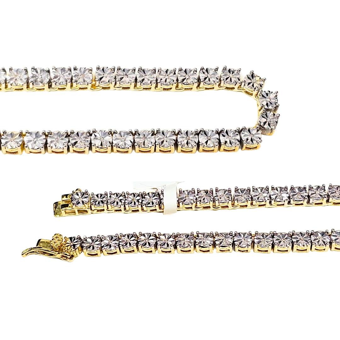 Sparkling Elegance: 925 Silver 0.75 CT Diamond Tennis Necklace - 24 Inches - Picasso Gold & Diamond Jewelry