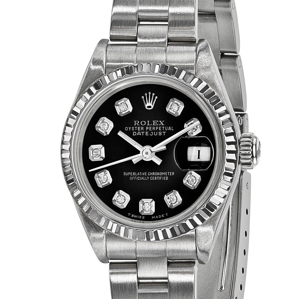 Pre-Owned Rolex Datejust 26mm Black Dial Luxury Watch - View 6