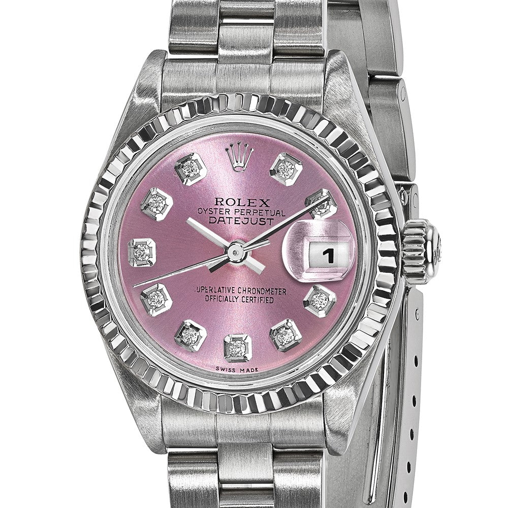 Pre-Owned Rolex Datejust 26mm Pink Dial Luxury Watch - View 6