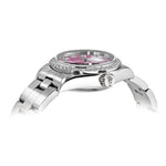 Certified pre-owned Rolex Datejust 26mm pink dial watch, dial close-up view.