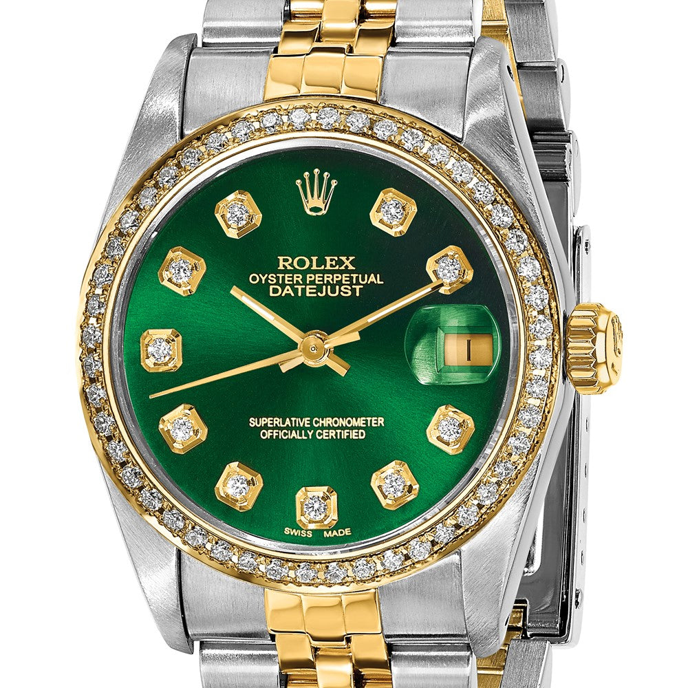 Pre-Owned Rolex Datejust 31mm Green Dial Luxury Watch - View 5