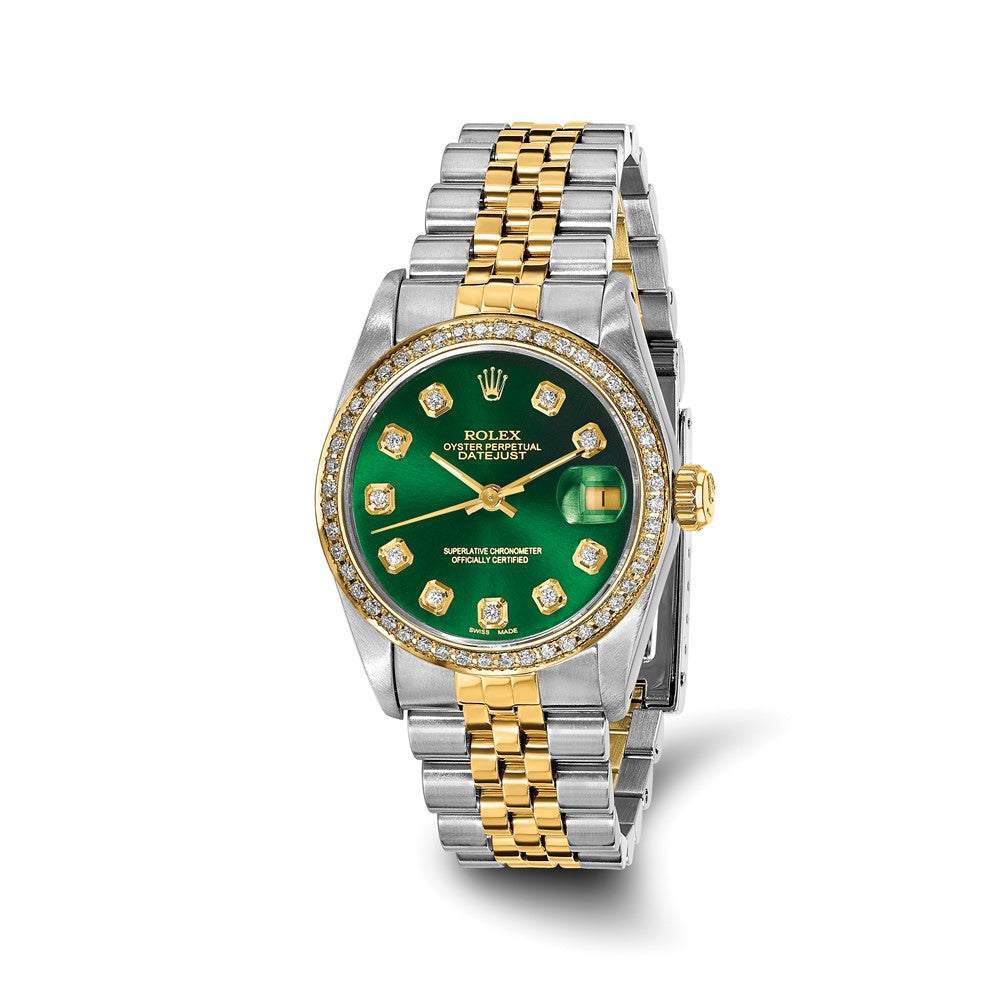 Pre-Owned Rolex Datejust 31mm Green Dial Luxury Watch