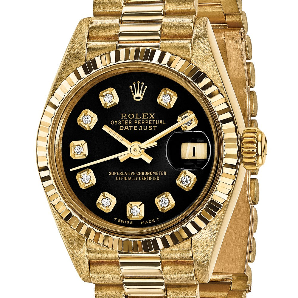 Pre-Owned Rolex Day-Date (President) 26mm Black Dial Luxury Watch - View 5