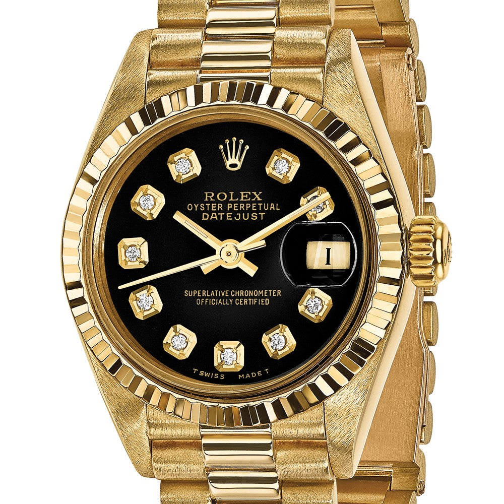 Pre-Owned Rolex Day-Date (President) 26mm Black Dial Luxury Watch - View 6