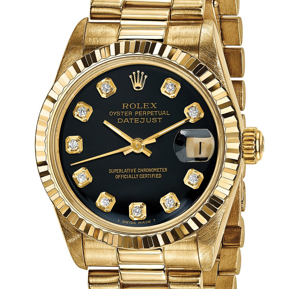 Pre-Owned Rolex Day-Date (President) 31mm Black Dial Luxury Watch - View 6