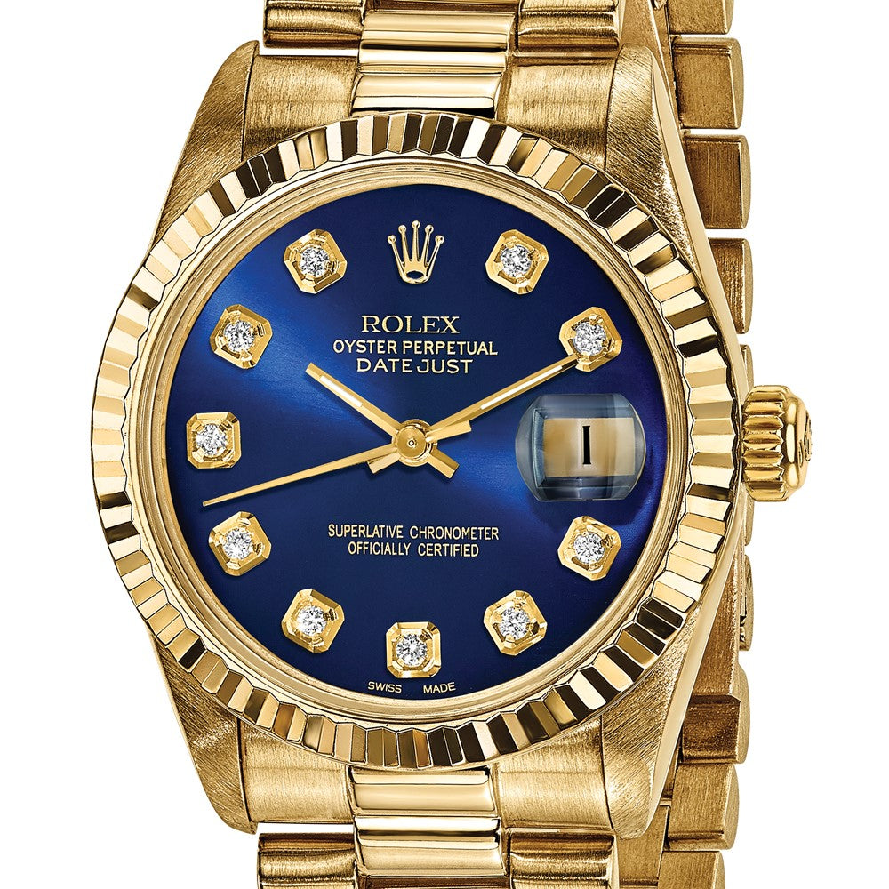 Pre-Owned Rolex Day-Date (President) 31mm Blue Dial Luxury Watch - View 5