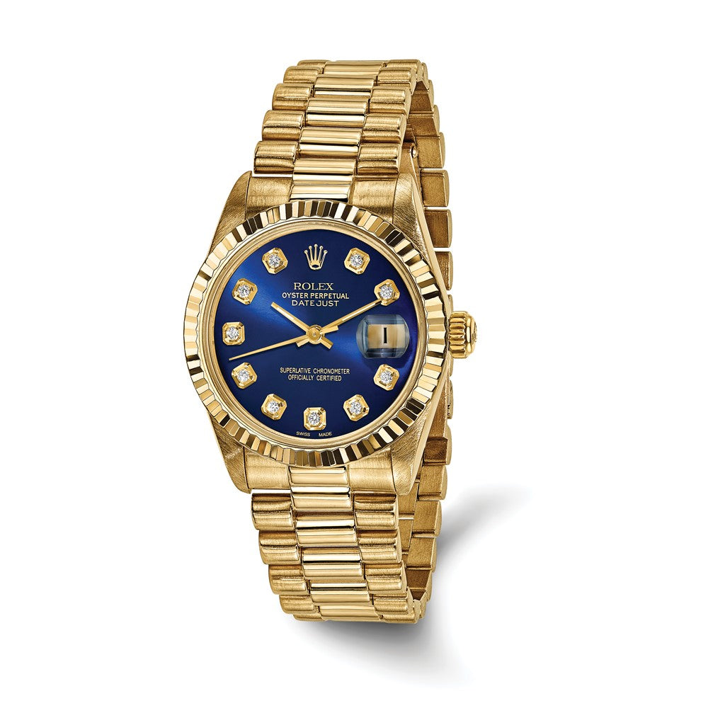 Pre-Owned Rolex Day-Date (President) 31mm Blue Dial Luxury Watch