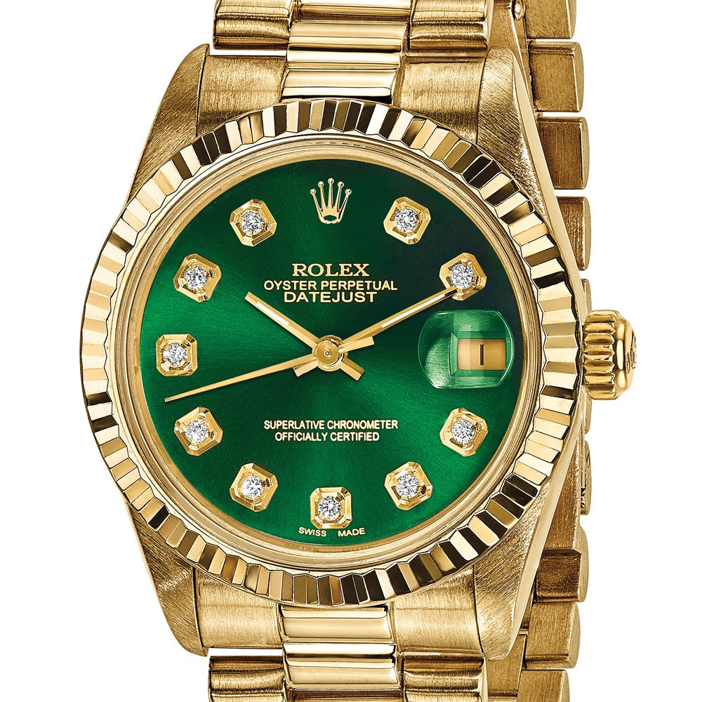Pre-Owned Rolex Day-Date (President) 31mm Green Dial Luxury Watch - View 6