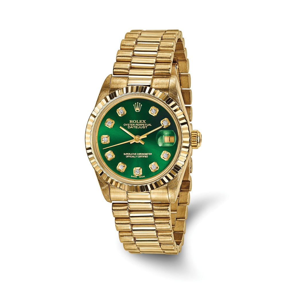 Pre-Owned Rolex Day-Date (President) 31mm Green Dial Luxury Watch