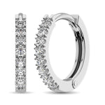 10K White Gold 1/4 Ct.tw Diamond Hoop Earrings  Picasso Gold & Diamond Jewelry