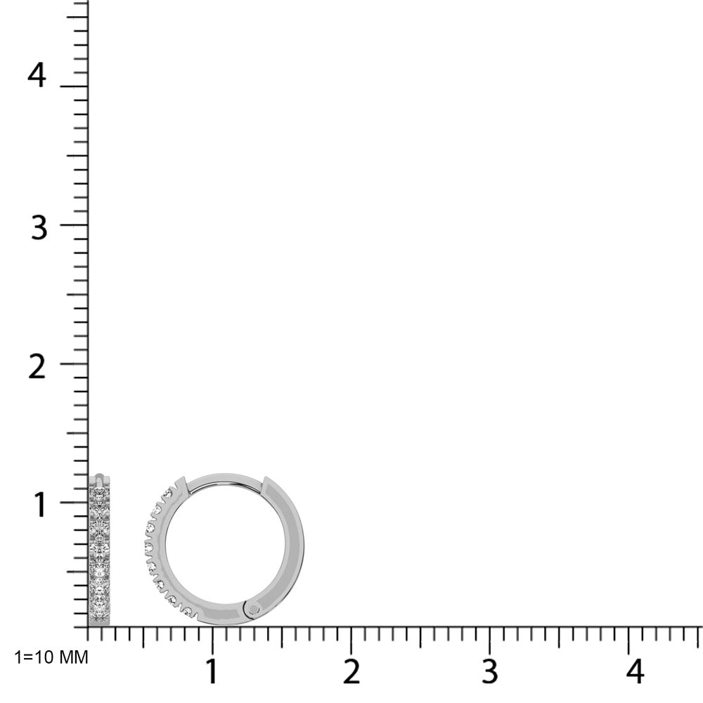 10K White Gold 1/4 Ct.tw Diamond Hoop Earrings  Picasso Gold & Diamond Jewelry