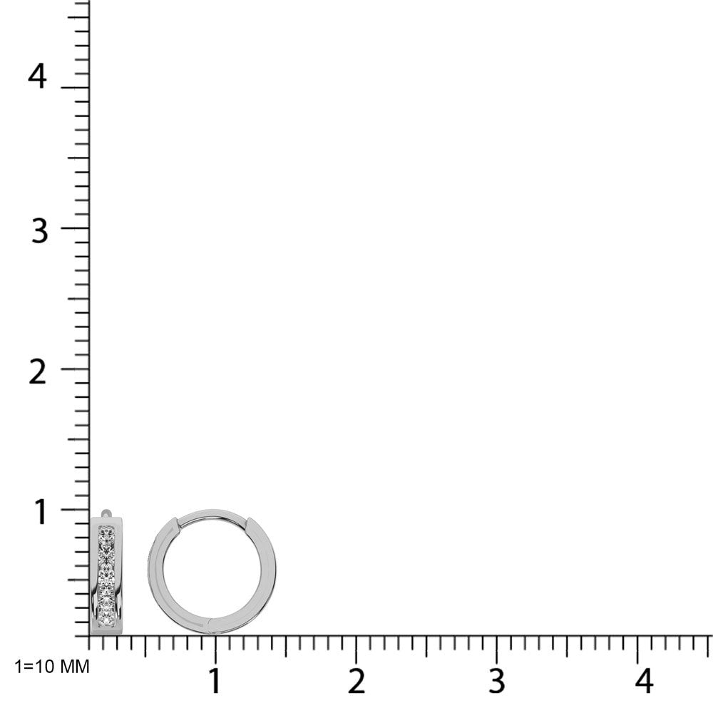 10K White Gold 1/4 Ct.tw Diamond Hoop Earrings  Picasso Gold & Diamond Jewelry