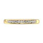 10K Yellow Gold 1/4 ct. tw. Diamond Anniversary Band, top view of the diamonds