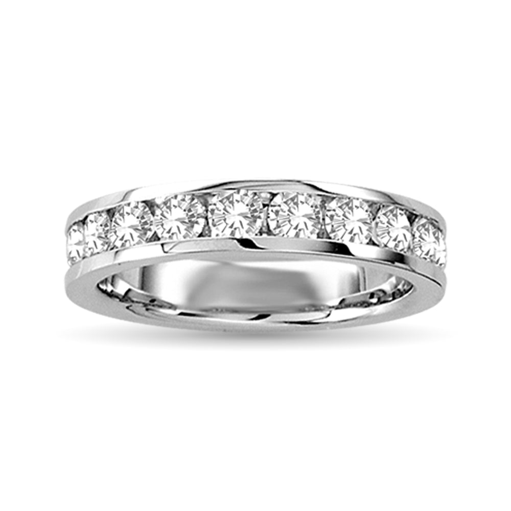 Diamond Machine Band 1/20 Ct.tw Round-cut 10K White Gold
