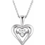 Eternal Love: Sterling Silver Mystara ® 1/10 CTW Natural Diamond Heart Necklace - Picasso Gold & Diamond Jewelry