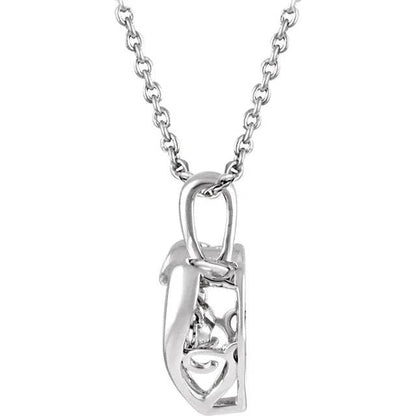 Eternal Love: Sterling Silver Mystara ® 1/10 CTW Natural Diamond Heart Necklace