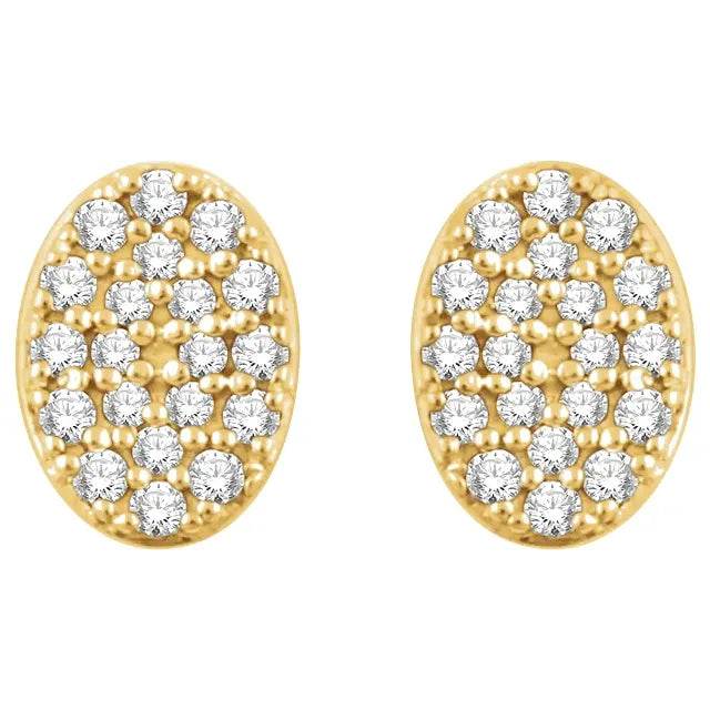 14K Yellow 1/6 CTW Natural Diamond Cluster Earrings - Picasso Gold & Diamond Jewelry