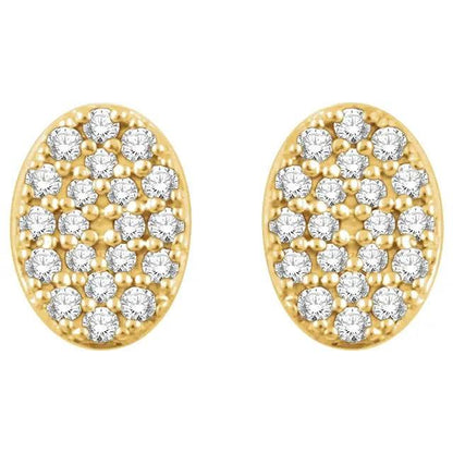 14K Yellow 1/6 CTW Natural Diamond Cluster Earrings - Picasso Gold & Diamond Jewelry