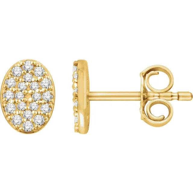 14K Yellow 1/6 CTW Natural Diamond Cluster Earrings - Picasso Gold & Diamond Jewelry