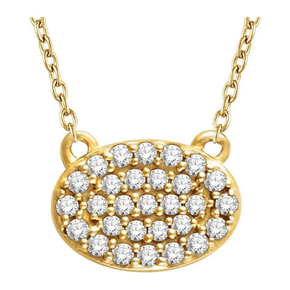 14K Yellow 1/5 CTW Natural Diamond Cluster 16-18" Necklace