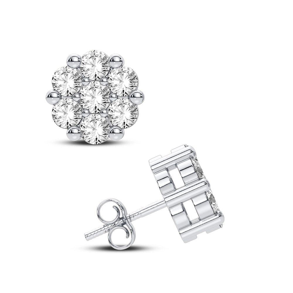 14K 0.69ct Lab Grown Flower Earring - Picasso Gold & Diamond Jewelry