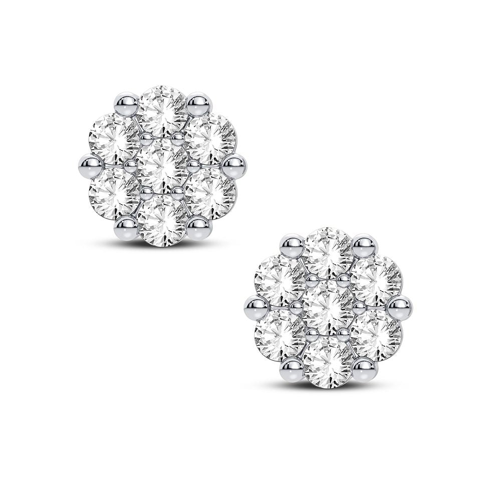 14K 0.69ct Lab Grown Flower Earring - Picasso Gold & Diamond Jewelry