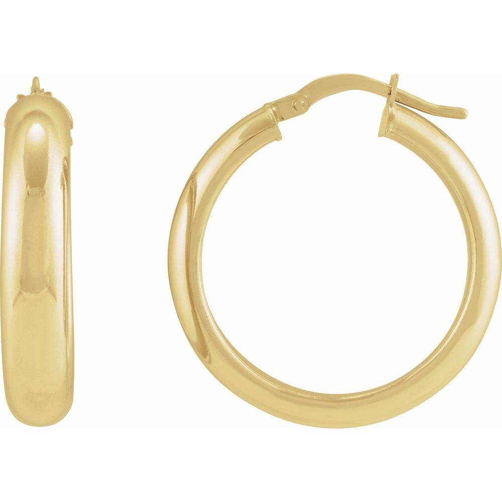 14K Gold 30mm Tube Hoop Earrings - Picasso Gold & Diamond Jewelry