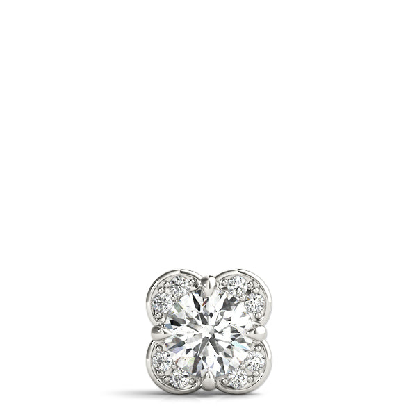 5/8 ct tw Round Lab Grown Diamond Halo Pendant in 14K White Gold