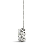 5/8 ct tw Round Lab Grown Diamond Halo Pendant in 14K White Gold