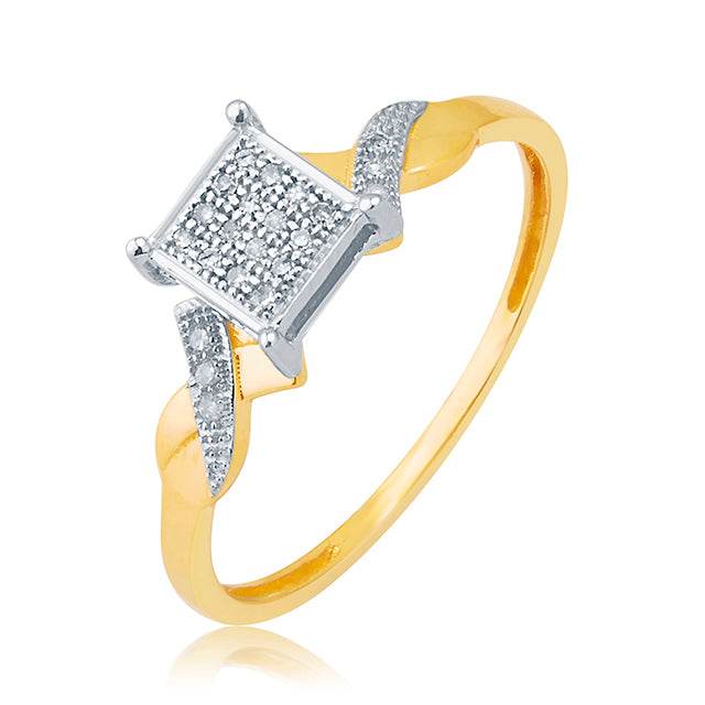 10K 0.07CT Ladies Micro pave diamond Ring - Picasso Gold & Diamond Jewelry