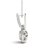 1 ct tw Round Lab Grown Diamond Halo Pendant in 14K White Gold