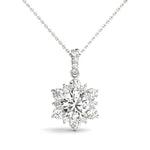 1 1/4 ct tw Round Lab Grown Diamond Pendant in 14K White Gold
