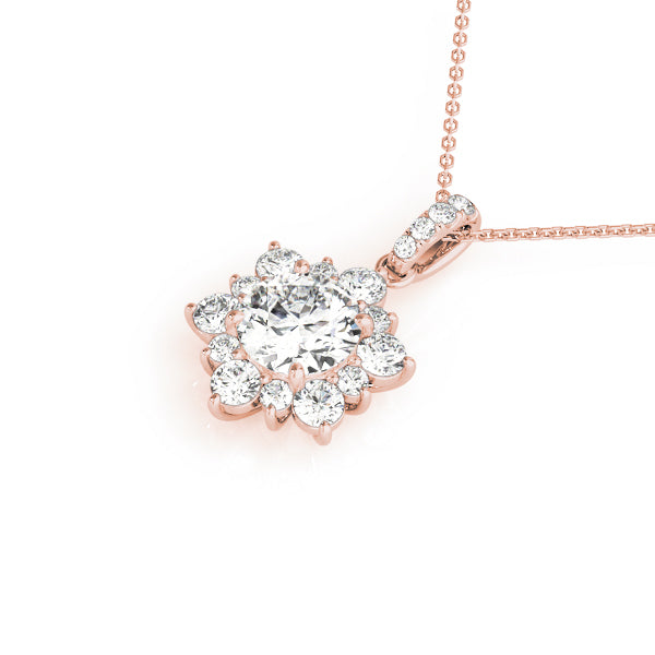 1 1/4 ct tw Round Lab Grown Diamond Pendant in 14K Rose Gold