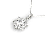 1 1/4 ct tw Round Lab Grown Diamond Pendant in 14K White Gold