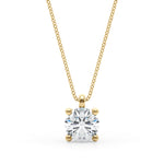 1 ct tw Round Lab Grown Diamond Solitaire Pendant in 14K Yellow Gold