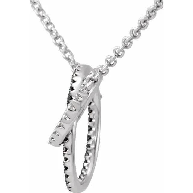 Timeless Elegance: 14K White 1/3 CTW Natural Black & White Diamond Circle Necklace - Picasso Gold & Diamond Jewelry