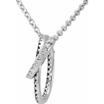 Timeless Elegance: 14K White 1/3 CTW Natural Black & White Diamond Circle Necklace - Picasso Gold & Diamond Jewelry