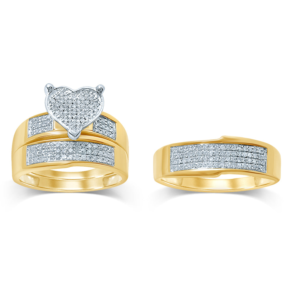 10K 0.54 CT  Diamond  TRIO  SET - Picasso Gold & Diamond Jewelry