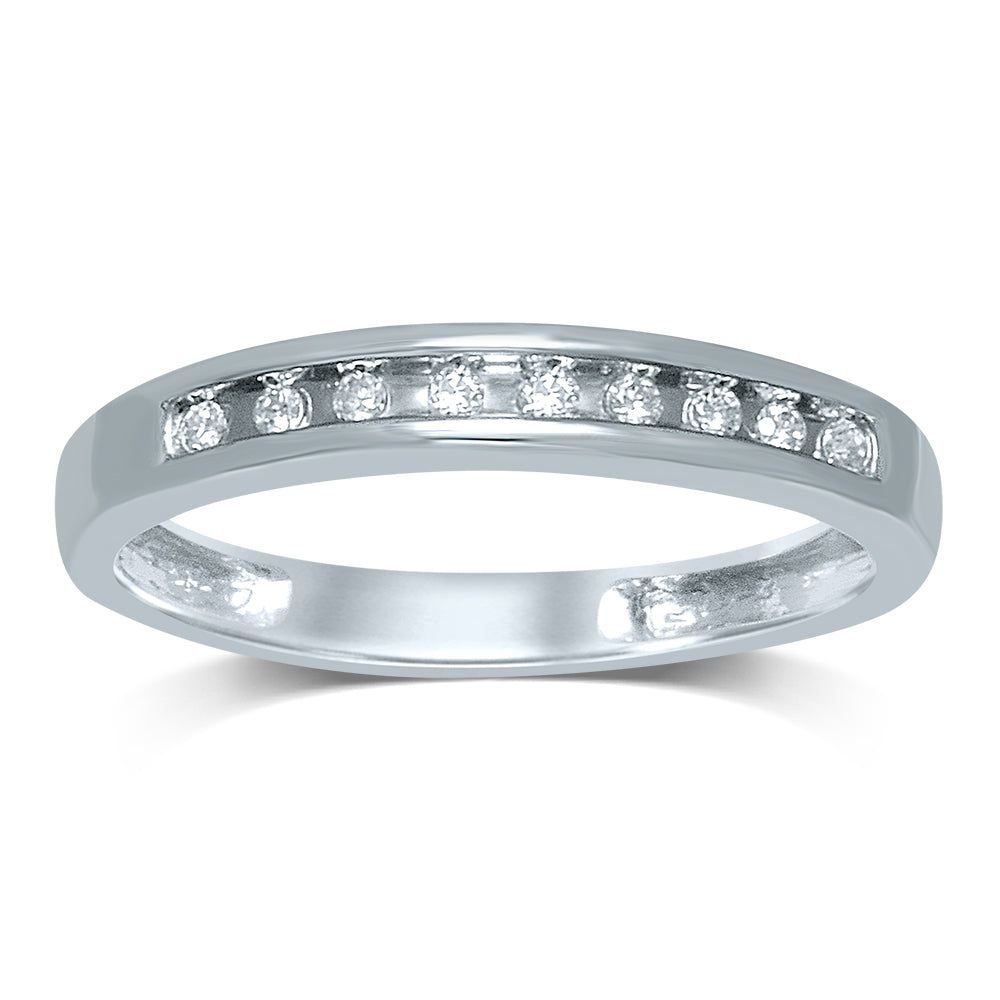 Silver 0.10CT Diamond Ladies Band - Picasso Gold & Diamond Jewelry